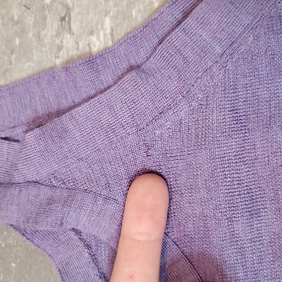 Eileen Fisher 100% merino wool Sleeveless Top. Heathered purple, pink touch. M. - Picture 4 of 11